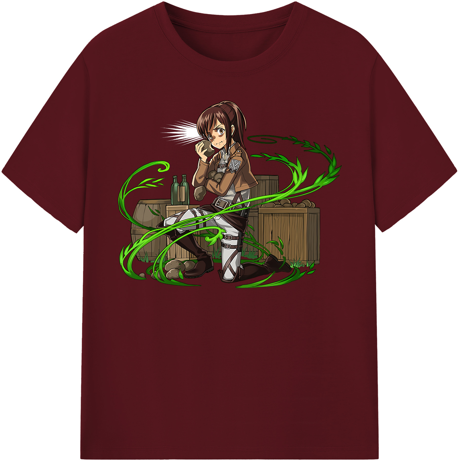 （画像用） 進撃の巨人 サシャ·ブラウス Attack on Titan Sasha Blaus 綿100％半袖Tシャツ（フロントプリント）